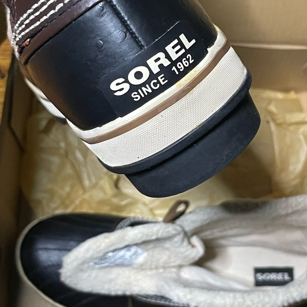 Sorel Black and Orange Plaid Boots - Picture 10 of 10